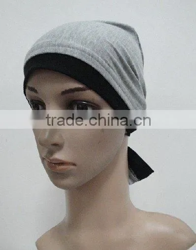 C025 new style cotton underscarf with tie at back,muslim scarf hats