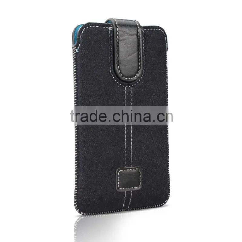 NEW fashion leather phone pouch pocket by high quality denims and PU