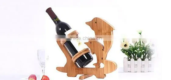Decorative SINGLE Bottle Holder Bamboo Wine Racks Wine Shelf