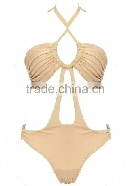 women sexy shiny nude bikini swimwear