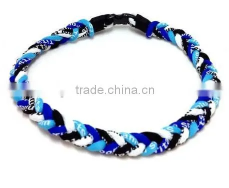 Useful high quality germanium 4 rope oem titanium twisted sports cord necklace