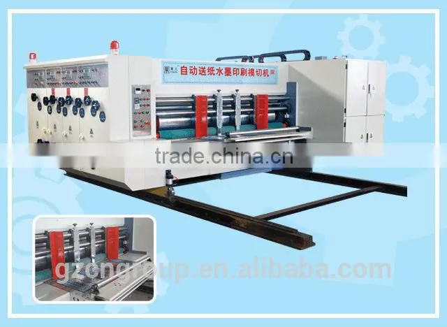 Ink flexo printer slotter die-cutter stacker machine