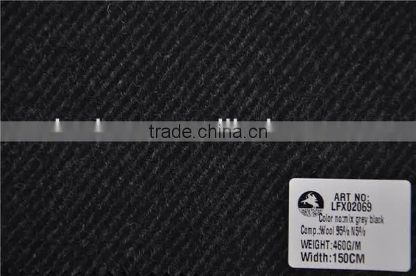 Wholesale high quality twill wool nylon woolen tweed pattern fabric