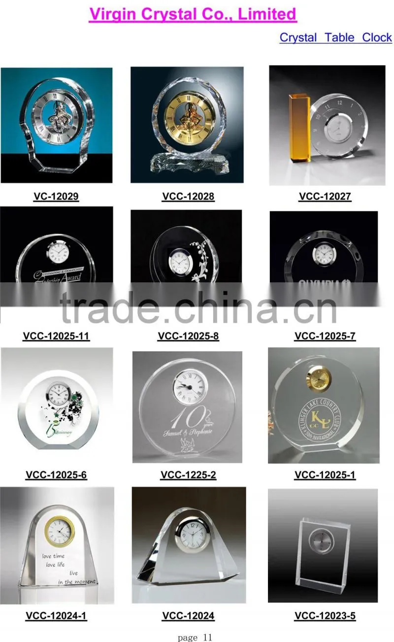 Factory price heart shape crystal acrylic mechanicle clock for promotion table decoration gift