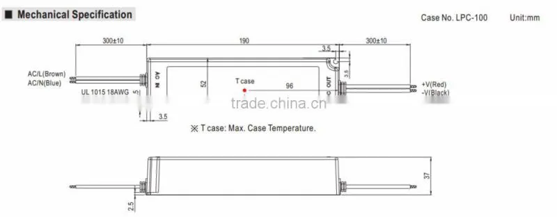IP67 100w led power supply constant current 1750ma with CE EMC