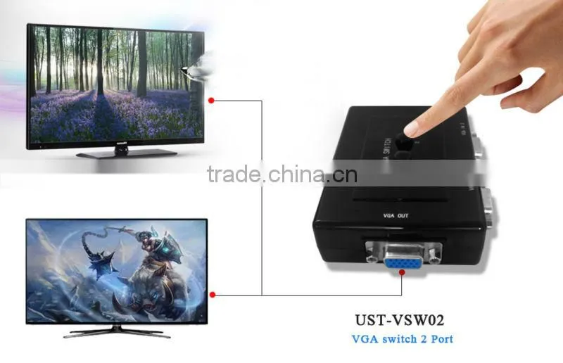 Best Selling vga switch 2 input 1 output 2ports vga switch