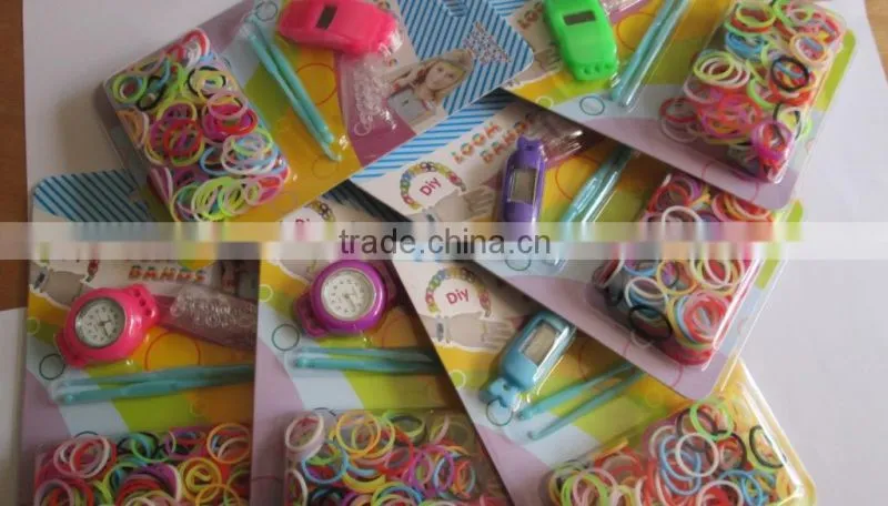 Cheapest manufacturing silicone bracelets rainbow loom watches 2014