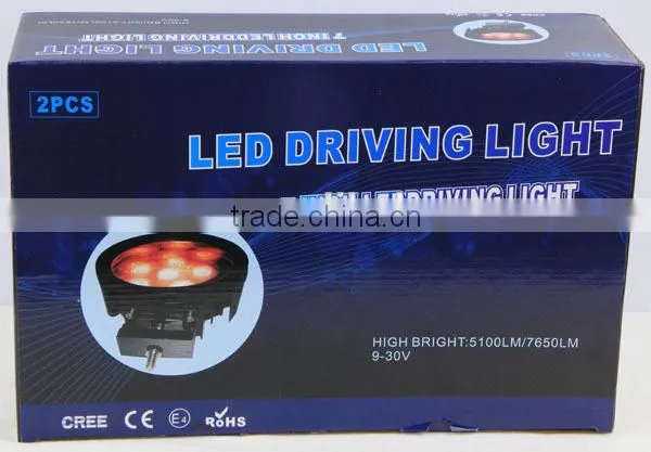 7inch round 12v 90w led driving light for automotive off road use