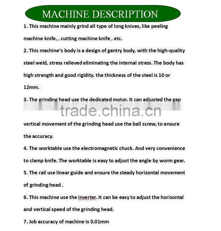 4 feet knife grinder/ 8 feet veneer peeling knife grinder/best knife grinder