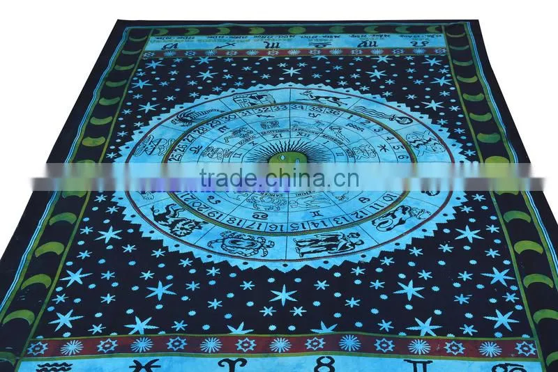 Sanganeri Printed Mandela Tapestry Wall Decor Throw Table Cover 100% Cotton Bedspread Indian Jaipur Manufacturer & Wholesaler