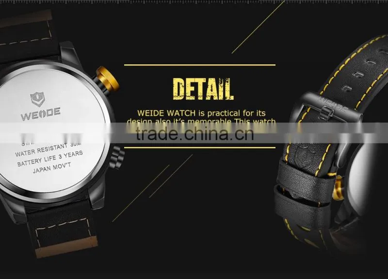 WEIDE WH3401 hot sell men watches alibaba china genuine leather watch