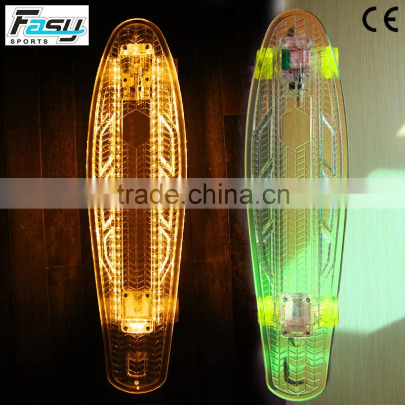 Fasy professional LED skateboard with PP material