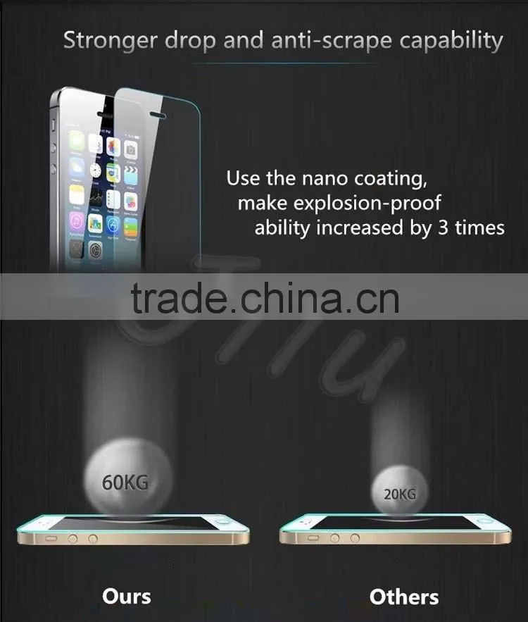 9h hardness tempered glass screen protector for iphone 0.33MM tempered