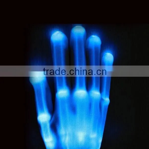 2016 Glow in the dark white led gloves for concert,light gloves led