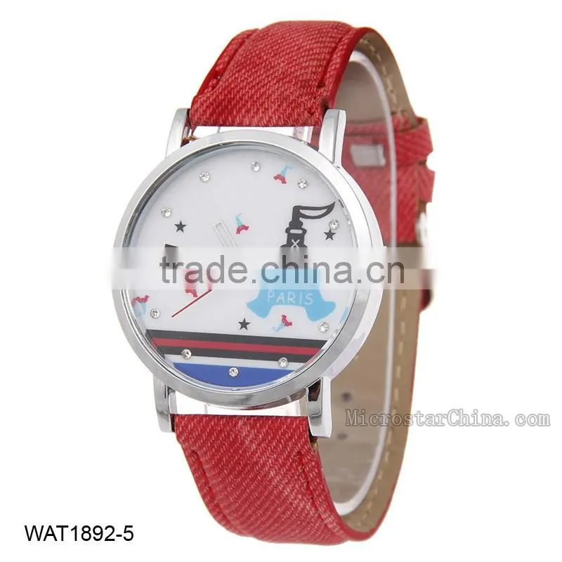 Eiffel Tower Casual Jean Canvas Wrist Watch