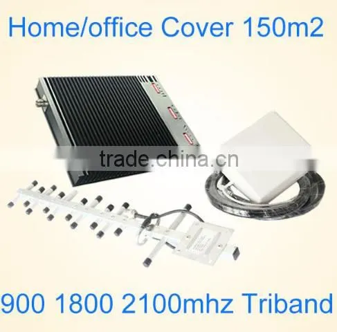 27dBm 70dB 900 2100 2600 MHz Mobile Signal Booster 2G 3G 4G Tri band Booster