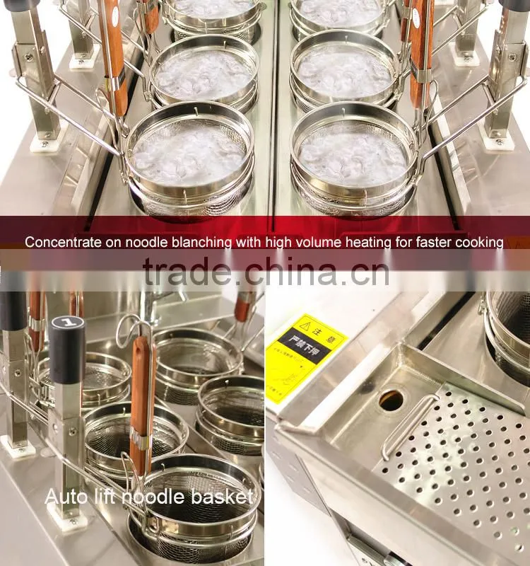 Electric Commercial Auto Lift up Noodle Cooking Machine with 6 Baskets