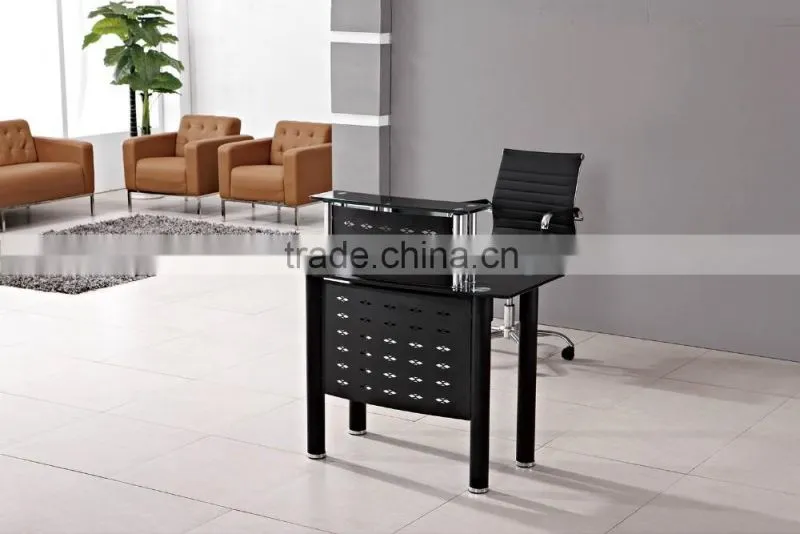 PT-P0407 Modern tempered glass office reception table design