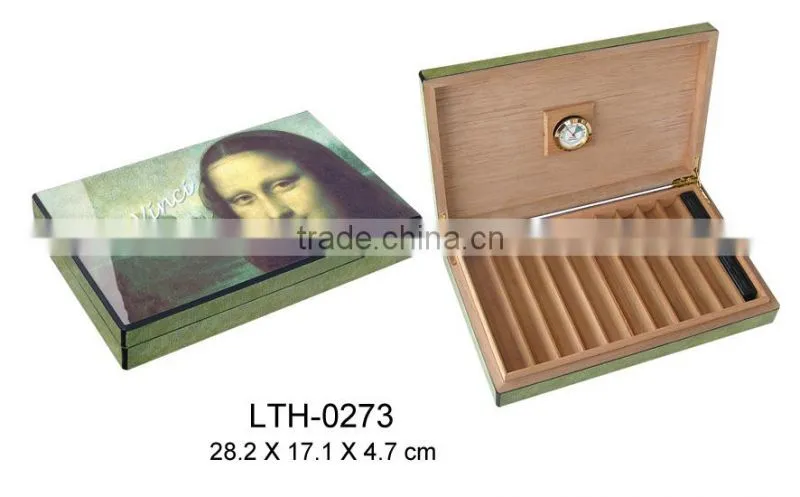 High grossy wooden cigar case travel humidor supplier