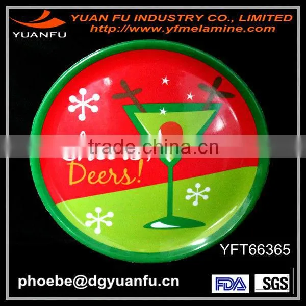 Round plastic melamine serving trays