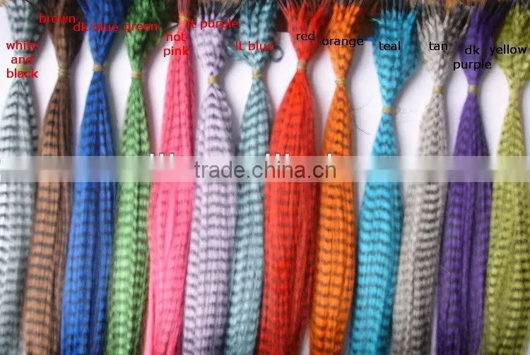 pretty red wine color hair pink hair crazy color cheap synthetic grizzly rooster feathers i tip hair extension