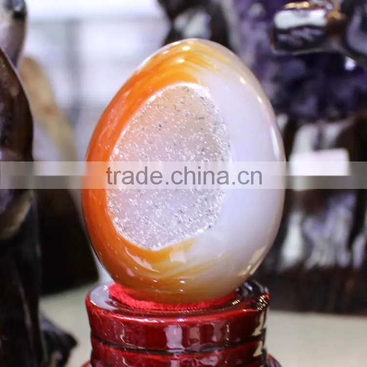 Moss Agate Geode Gemstone Egg Wholesale
