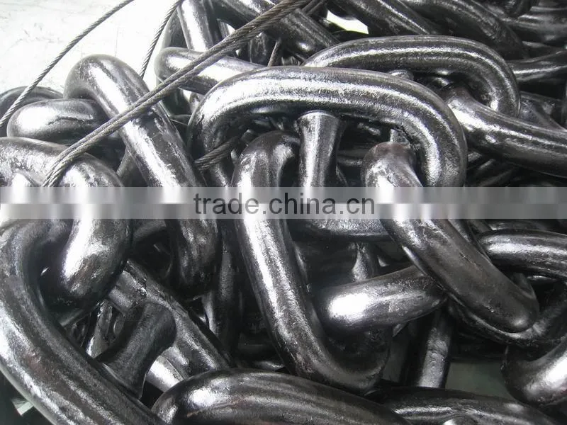 black painted ocean mooring anchor chain