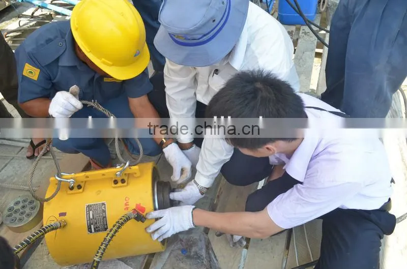 YDC2500-200 lightweight hydraulic core-through tensioning(stretching) jack