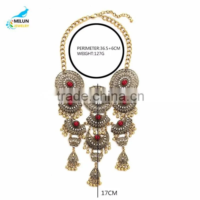 Yiwu Wholesale Handmade Jewelry Fashion Charm Pendant Vintage Maxi Necklace