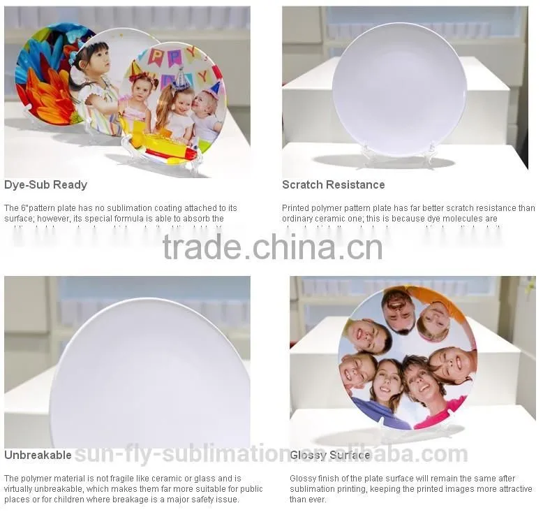 6 Inch Polymer White Plate (Luminous) / polymer plates/ Luminous plate/ Plate for sublimation/ Good decorated plate