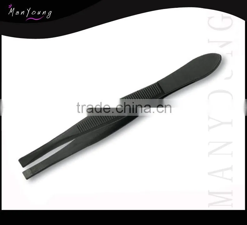 Black handle eyebrow tweezers manicure set
