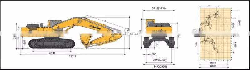 LG6485H Lonking 48 ton hydraulic grab excavator for sale with low price
