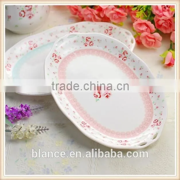 rose oral plate in embossed lace design