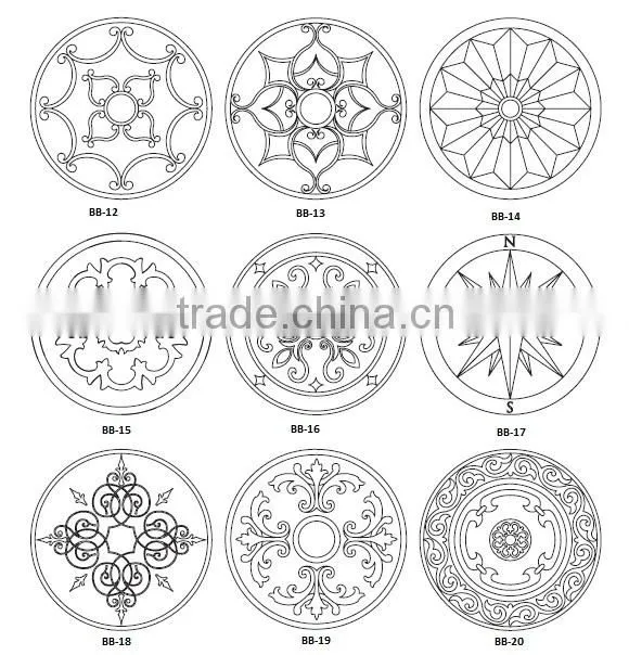 Polished Marble Flower Floor Tile Patterns