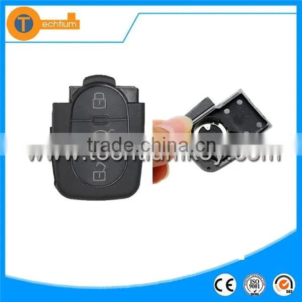 ABS 3 button round head key cover shell with 1616 battery place replacement key for vw golf bora vw passat cc b5 b6