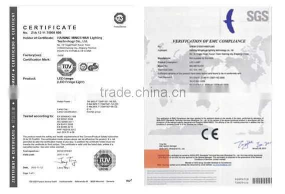 Certificate Approved E14 T25 Fridge Led with 0.4W/0.8W/1W