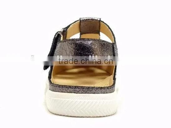 2016 Summer Beautiful Shiny Kids Closed Shoes Sandals with Flat Sole