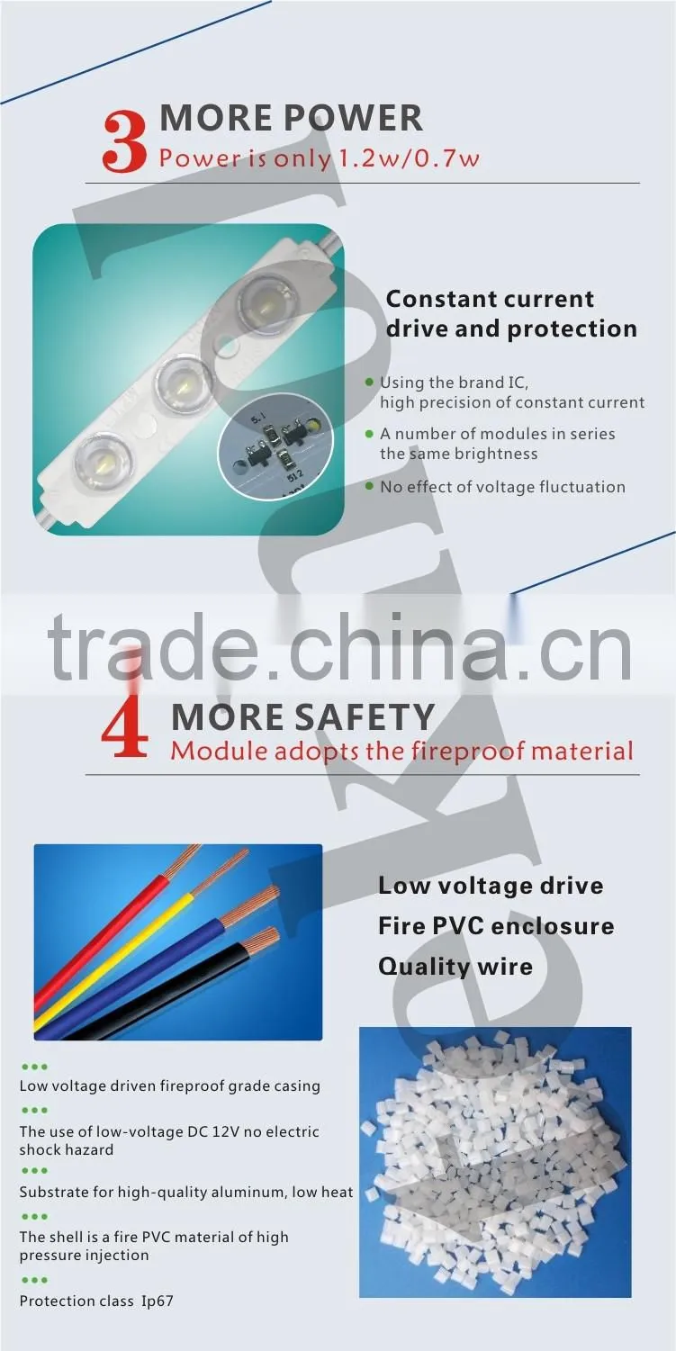 smd 3 led module 2835 ip67 waterproof led module12v injection mold technology plastic led injection module for channel letter