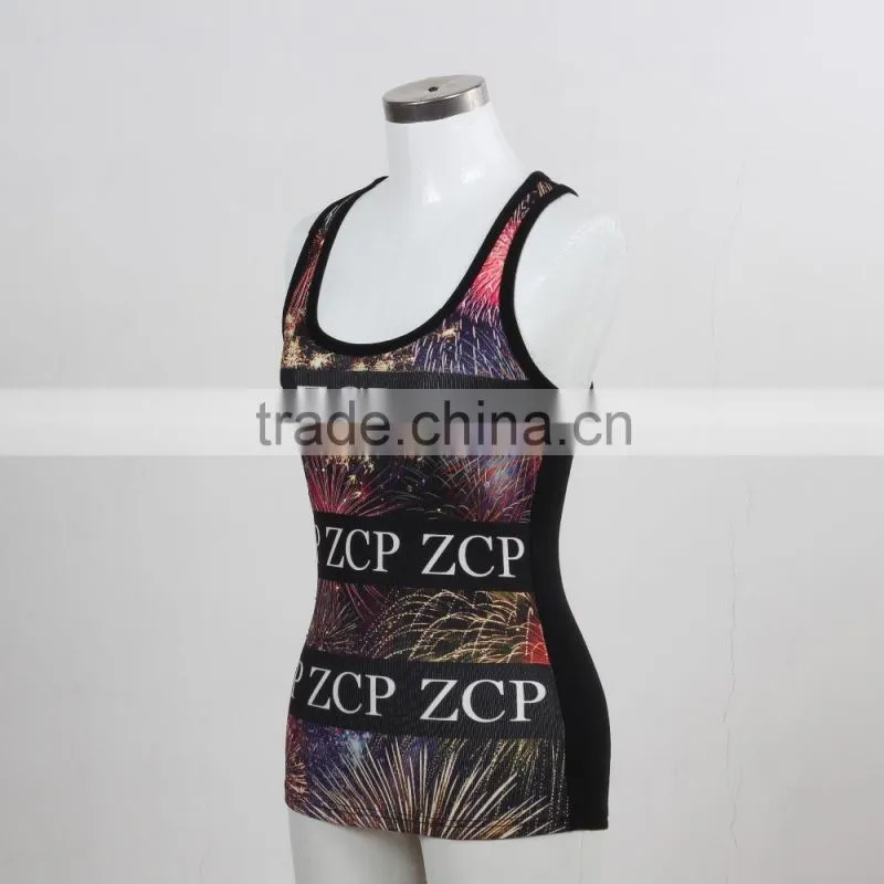 F5S15034 Fashion Custom Print Fitness Tank Tops for Women