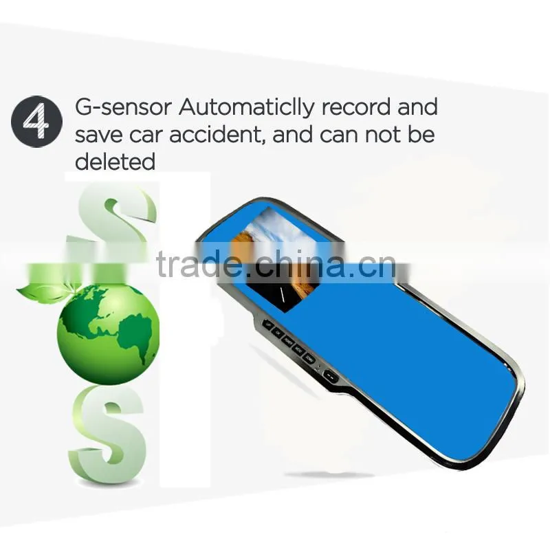 G-sensor motion detect Rearview mirror car camera