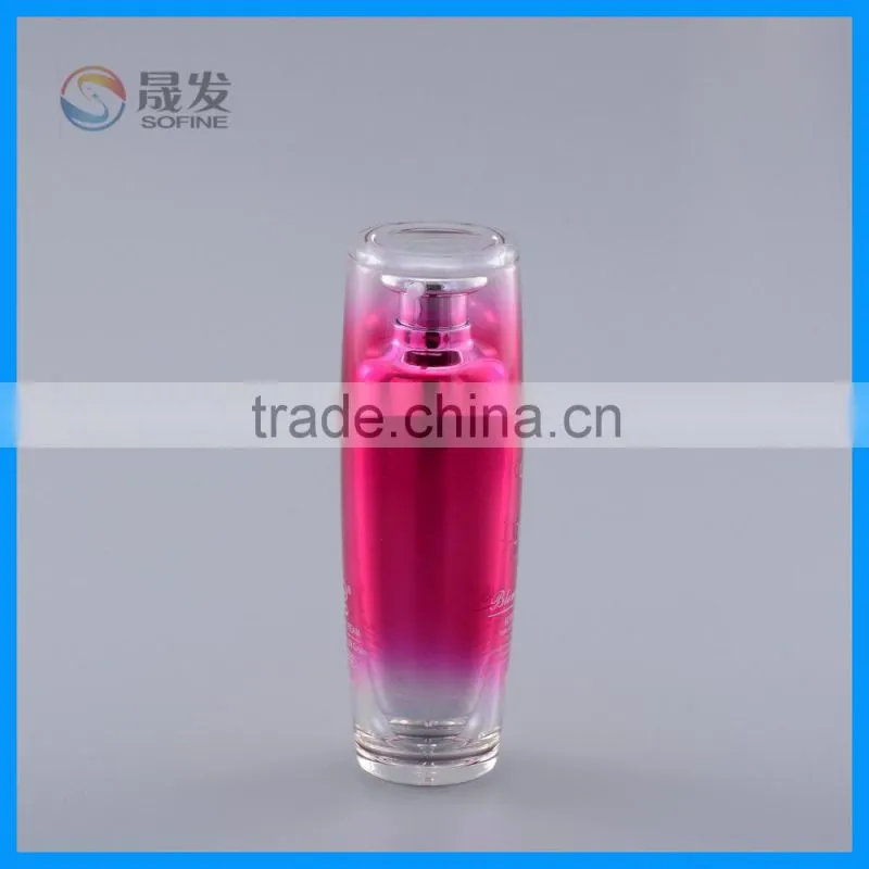 Empty acrylic cosmetic sunscreen lotion pump bottle