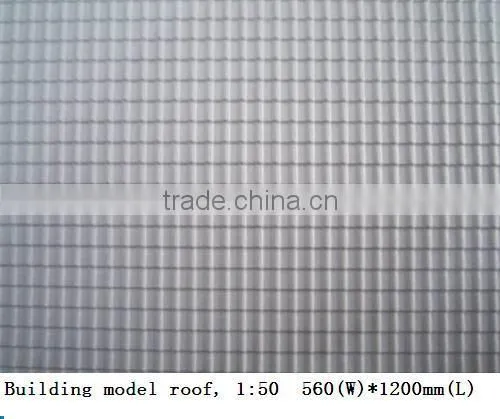 Miniature building model roof with variety of the scale size