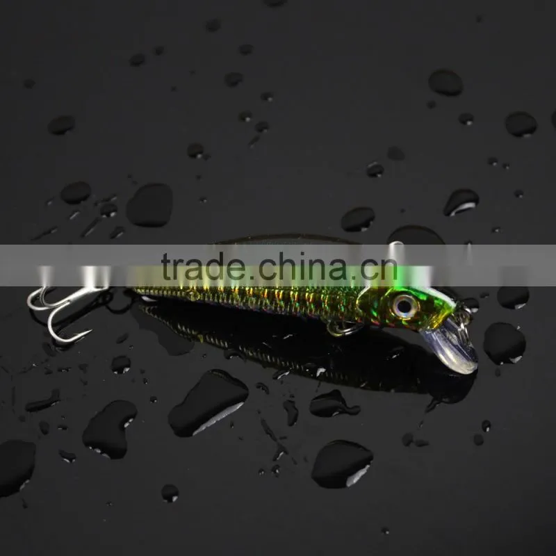 5pcs 8g / 7cm Luminous Minnow Fishing Hard Lures Crankbait Treble Hooks Set with Box