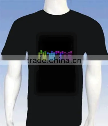 cool and fashion design hot selling EL t-shirt
