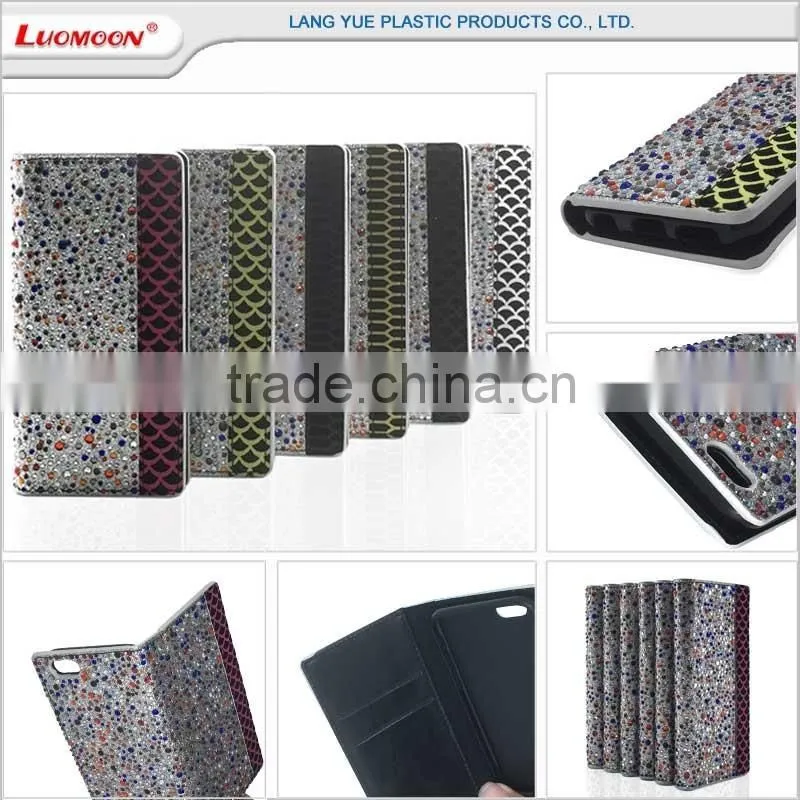 wholesale mobile phone accessories diamond leather flip wallet case for samsung galaxy j7
