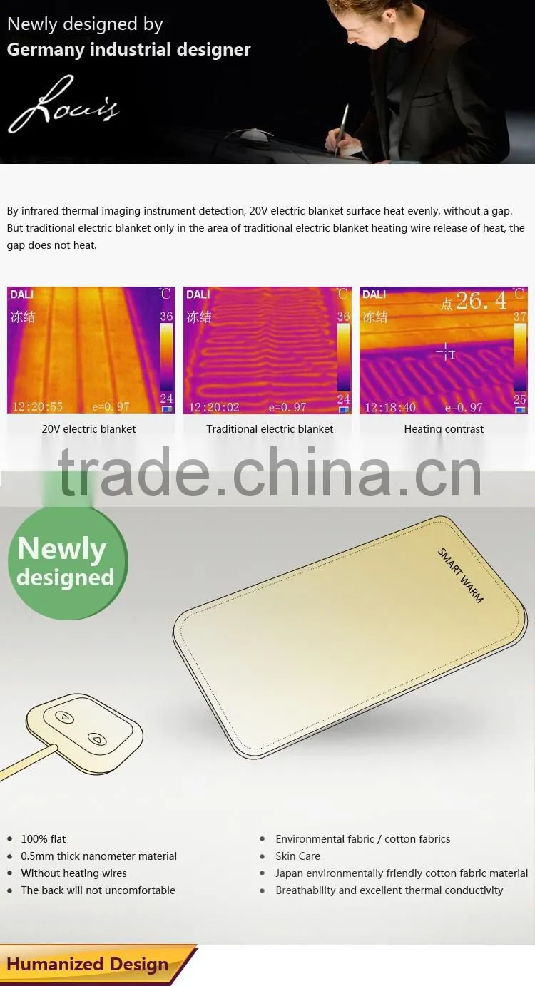 China Supplier High Quality Polyester Electric Heating blanket with CE SGS