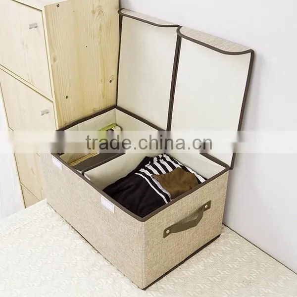 like-linen nonwoven fabric cardboard folding storage bin