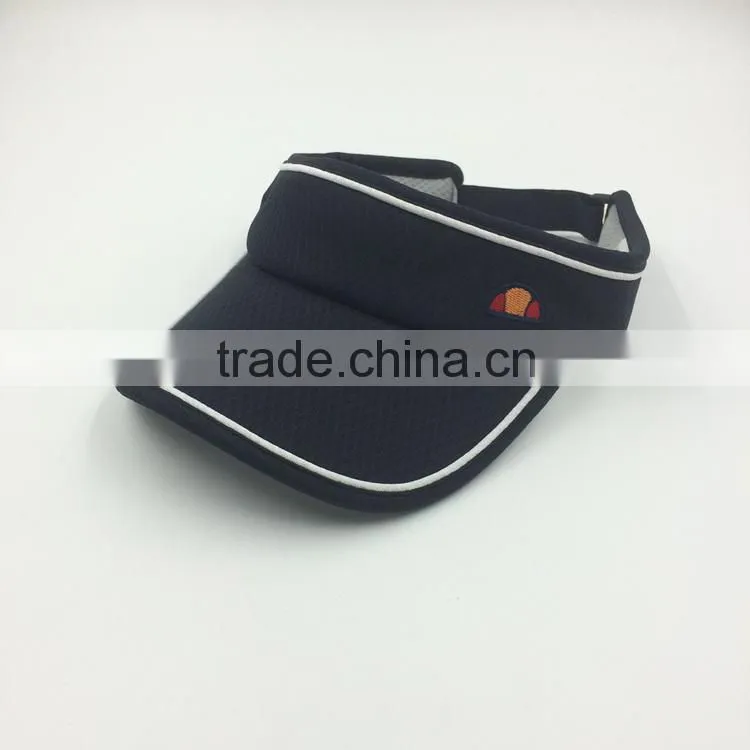 custom design fashion 100% cotton black sun visor with embroidery