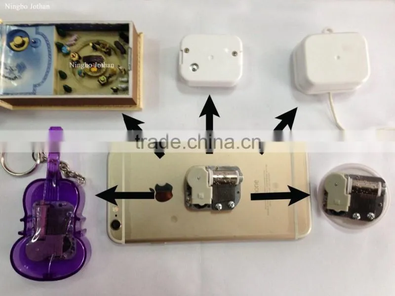 On Off Rotary Switch Underneath Mechanical Mini Clockwork Music Box Movement