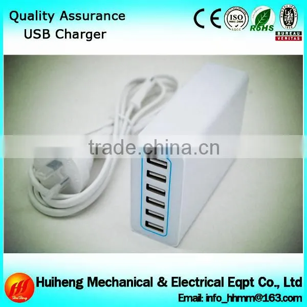 Latest 6 Port USB Wall Charger with Cable for Phone Smart Devices